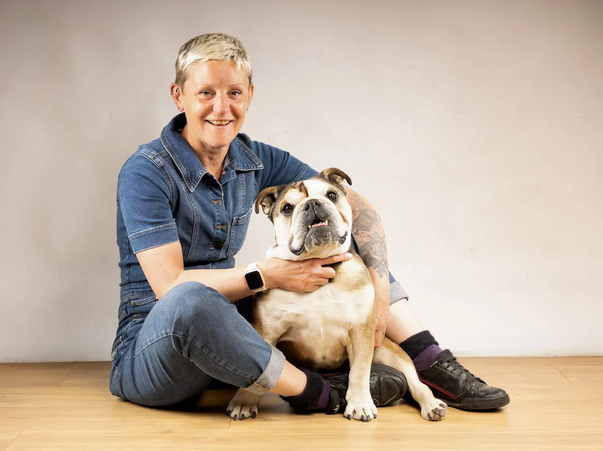 Delphine avec son chien